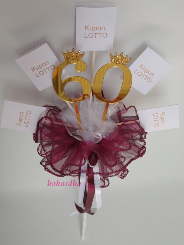 Bukiet Z Kuponow Lotto Na 60 Urodziny Dla Mamy Kolezanki Przyjaciolki Kokardka